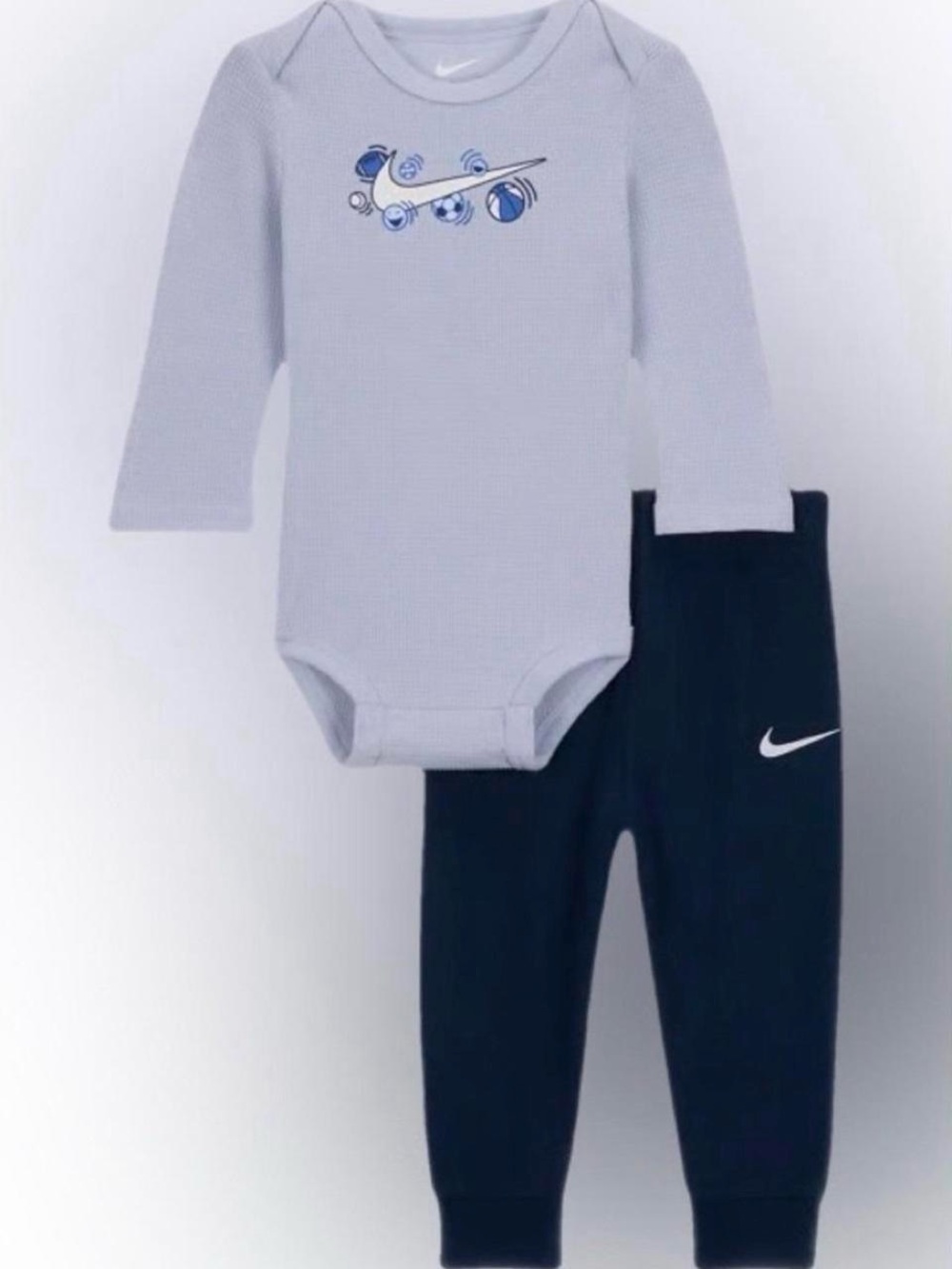 Nike toddler blue sports onesie and pants set